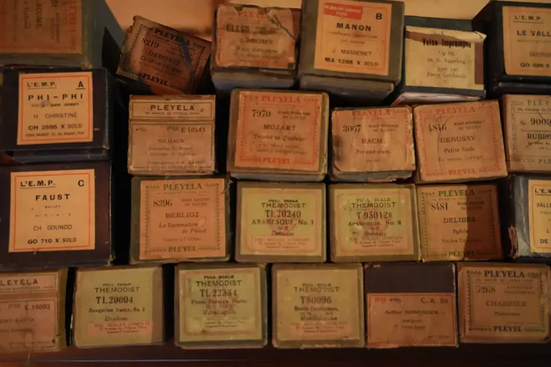 Collection of antique music rolls at Maelstrom