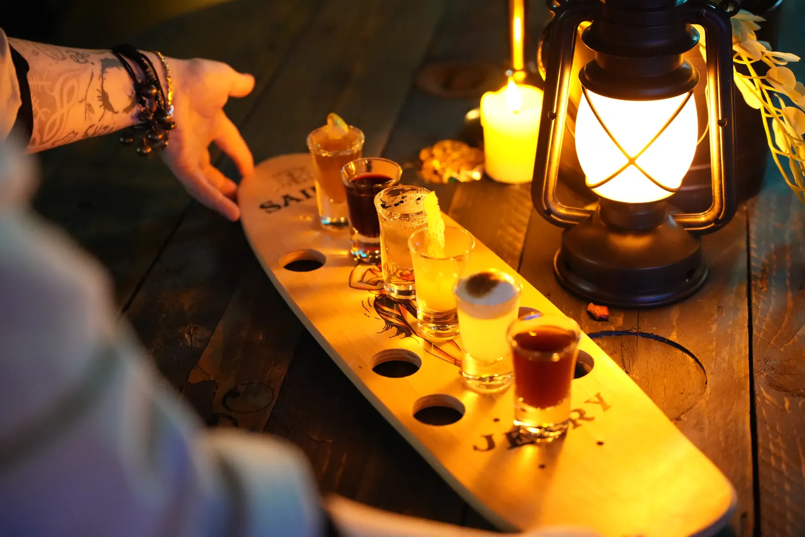 The Keelhauled signature cocktail tasting board